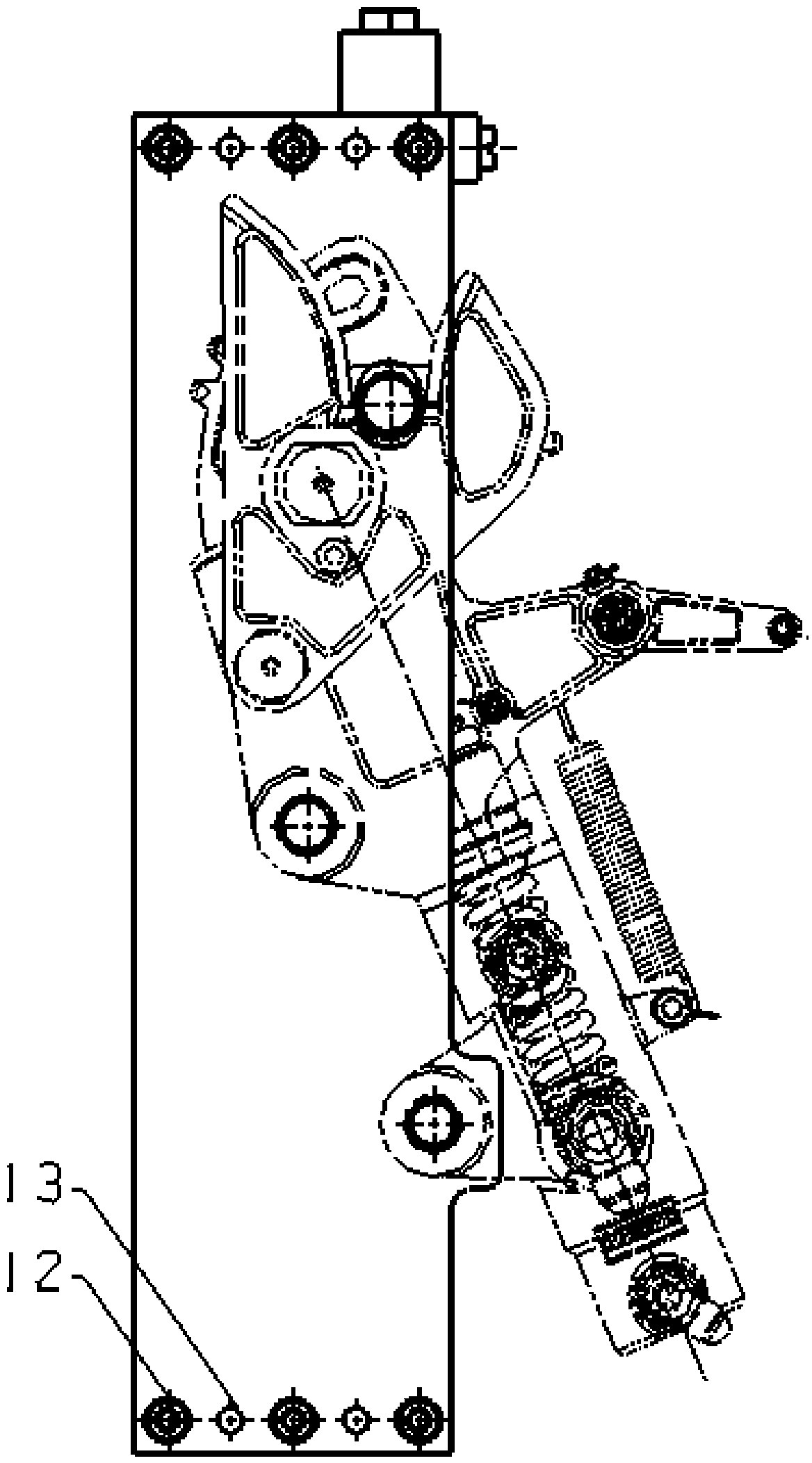 An uplock gap detection device and a detection assembly method