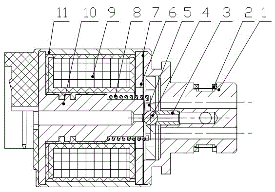 Plate-type quick switch electromagnetic valve with spherical structured armature