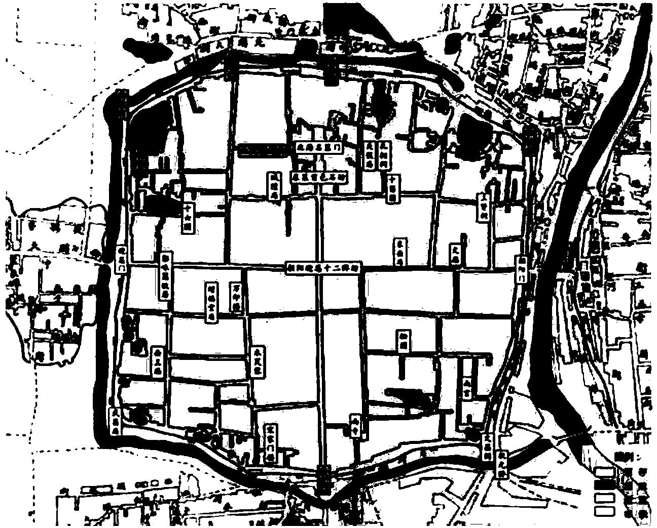 Urban historical map restoration method based on spatial grid hierarchical positioning