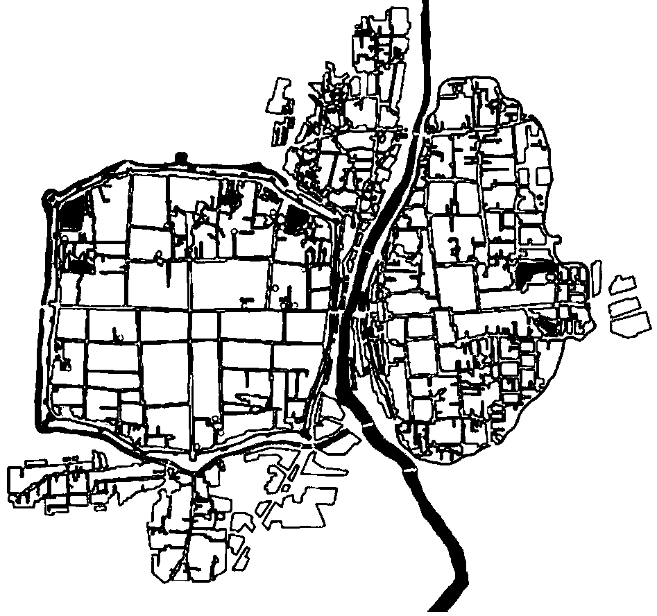 Urban historical map restoration method based on spatial grid hierarchical positioning