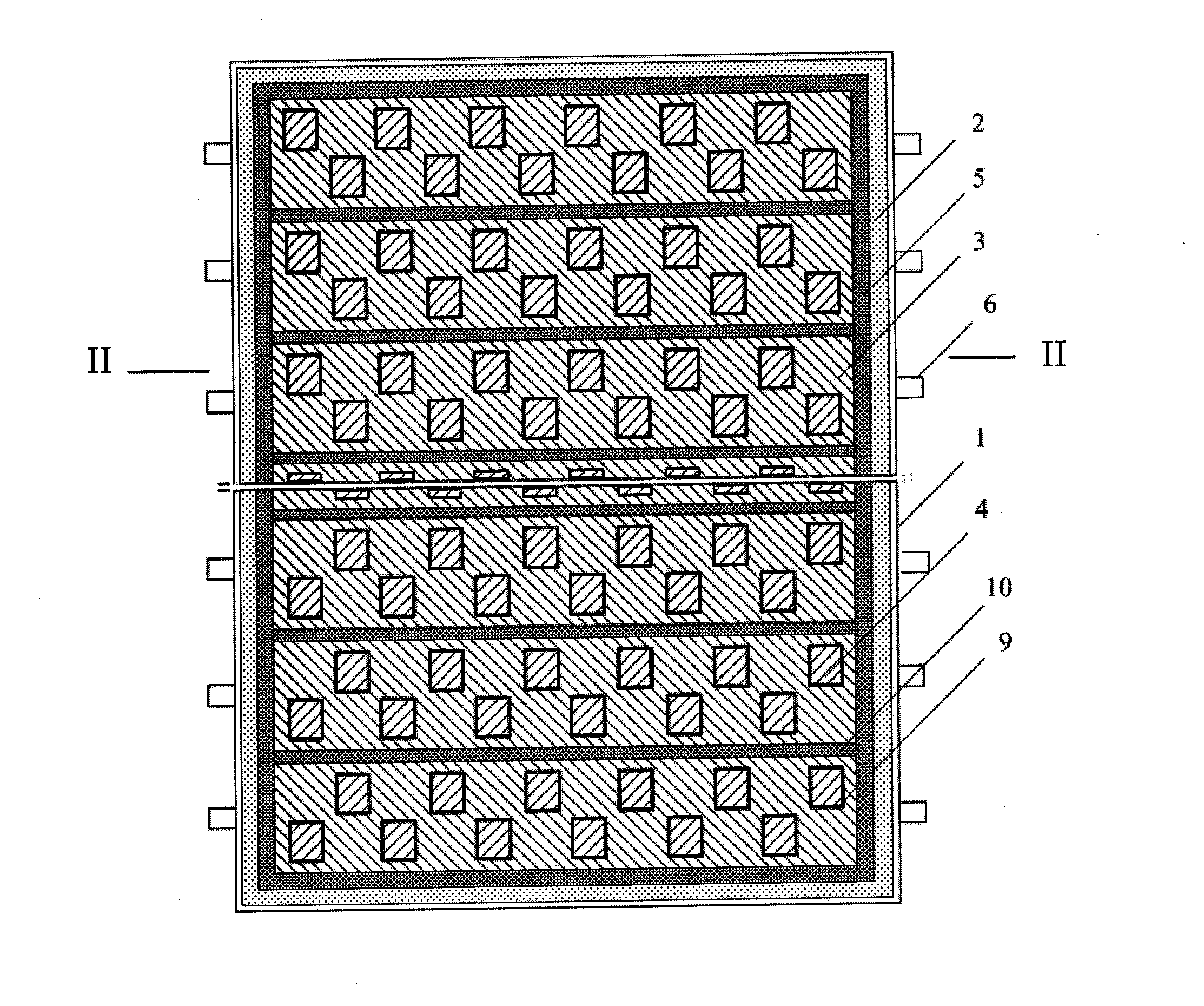 Aluminum electrolytic cell having cathode carbon block with columnar protrusions embedded on its upper surface