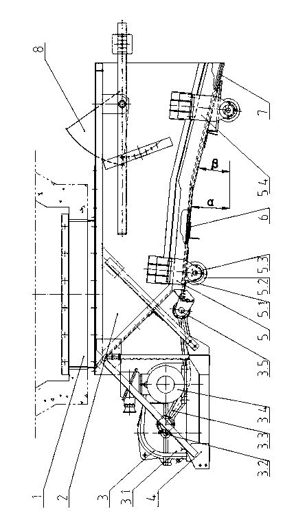 Low-rail large-dip-angle reciprocating feeder