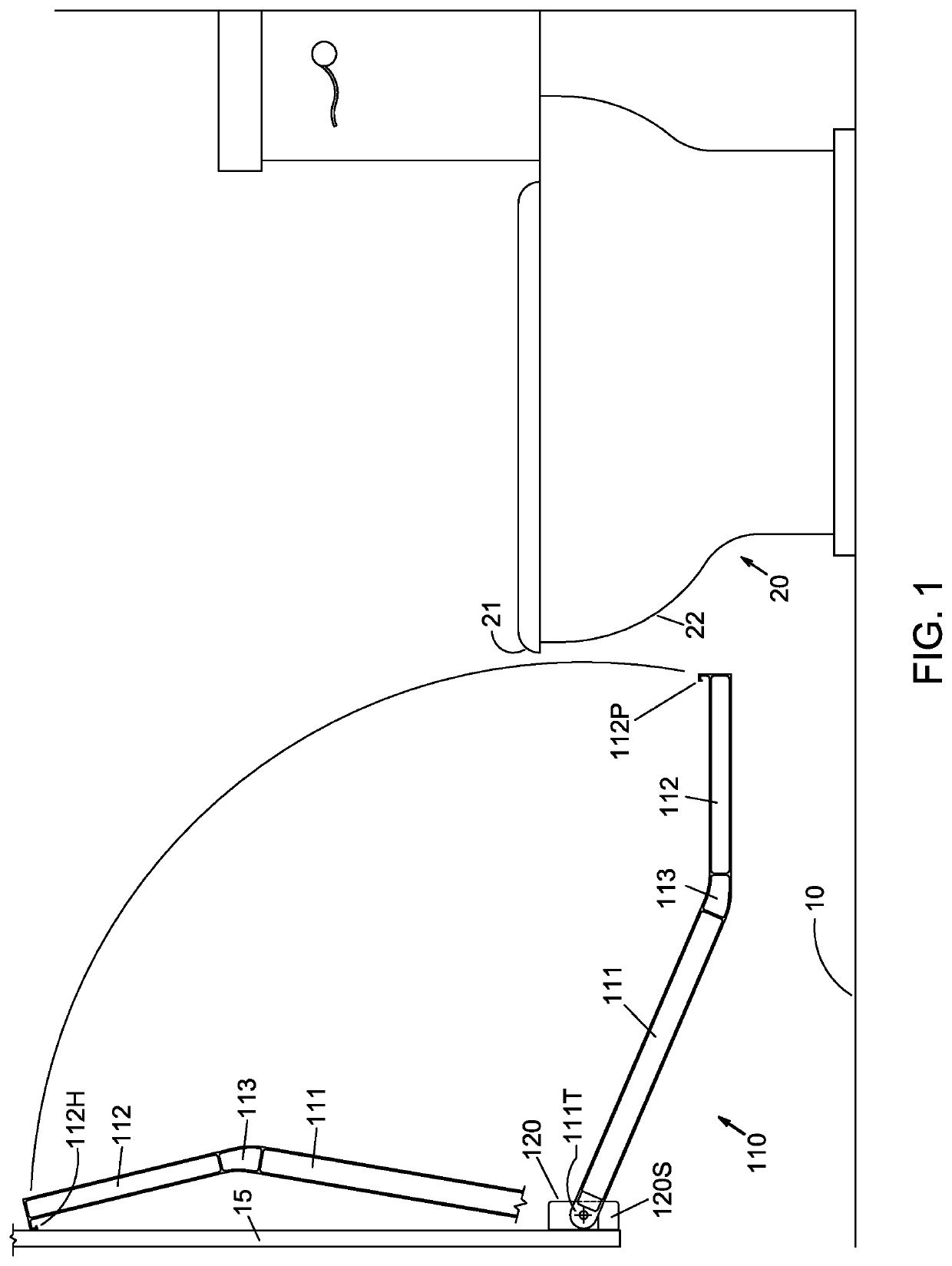 Lavatory enclosure-to-toilet device with replaceable cartridge for hygienic support of lowered slacks