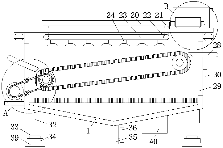 Etching device for machining