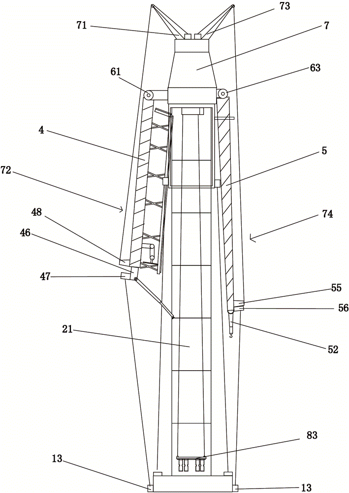 Tower crane with wind-proof structure