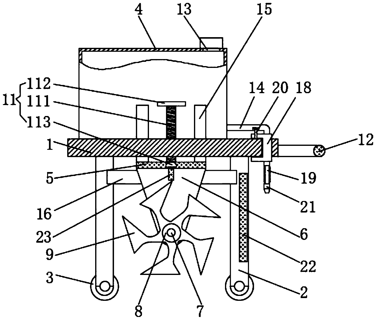 Ditching irrigation and drainage machine for farmland drainage and working method thereof