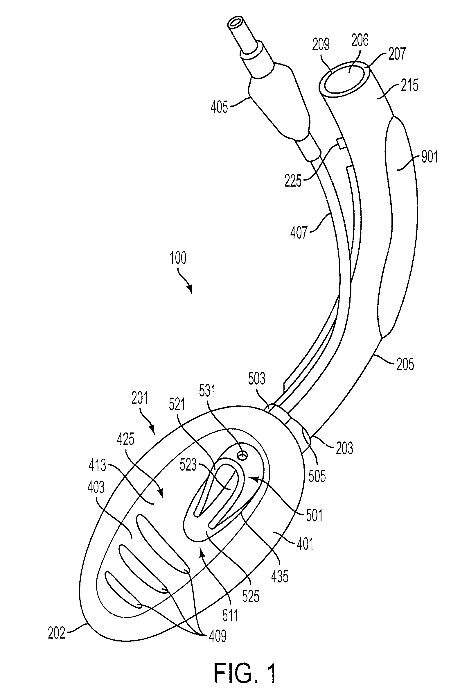 Laryngeal mask with esophageal blocker and bite block