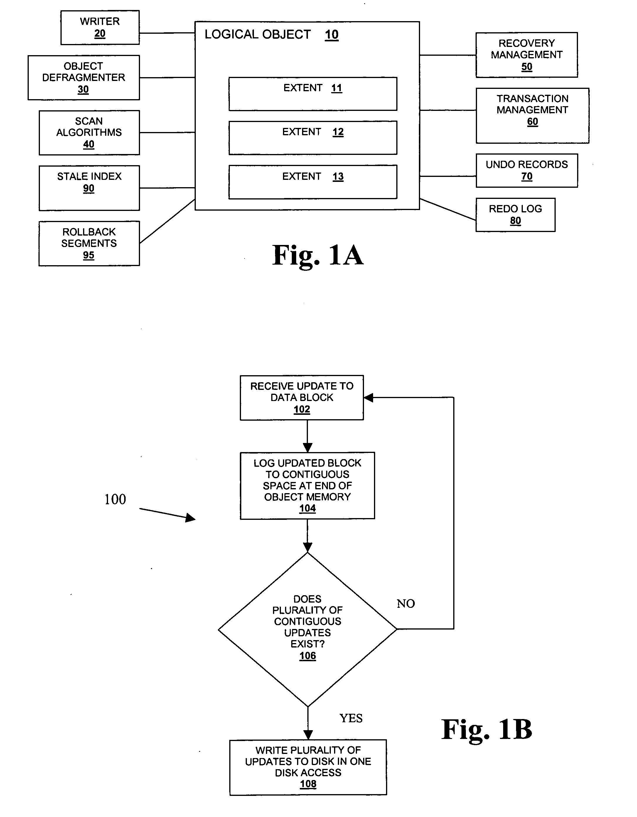 Method and system for log structured relational database objects