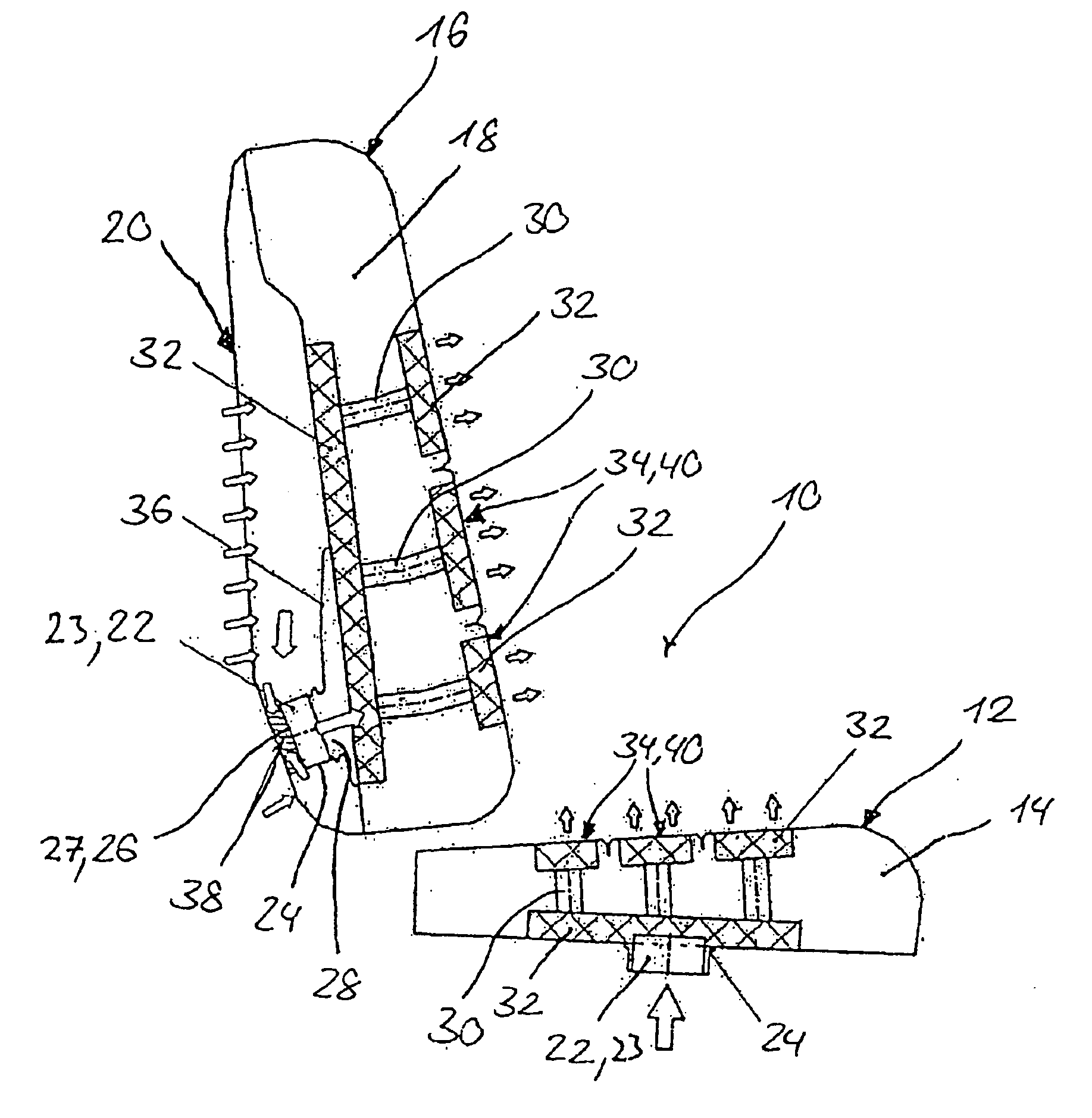 Vehicle seat and associated air conditioning apparatus