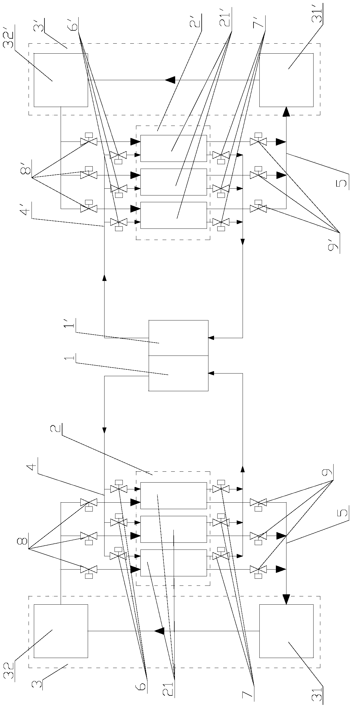 A semi-solid lithium flow battery system and working method thereof