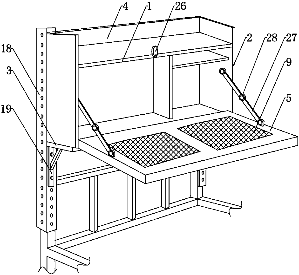 Foldable computer table for bed