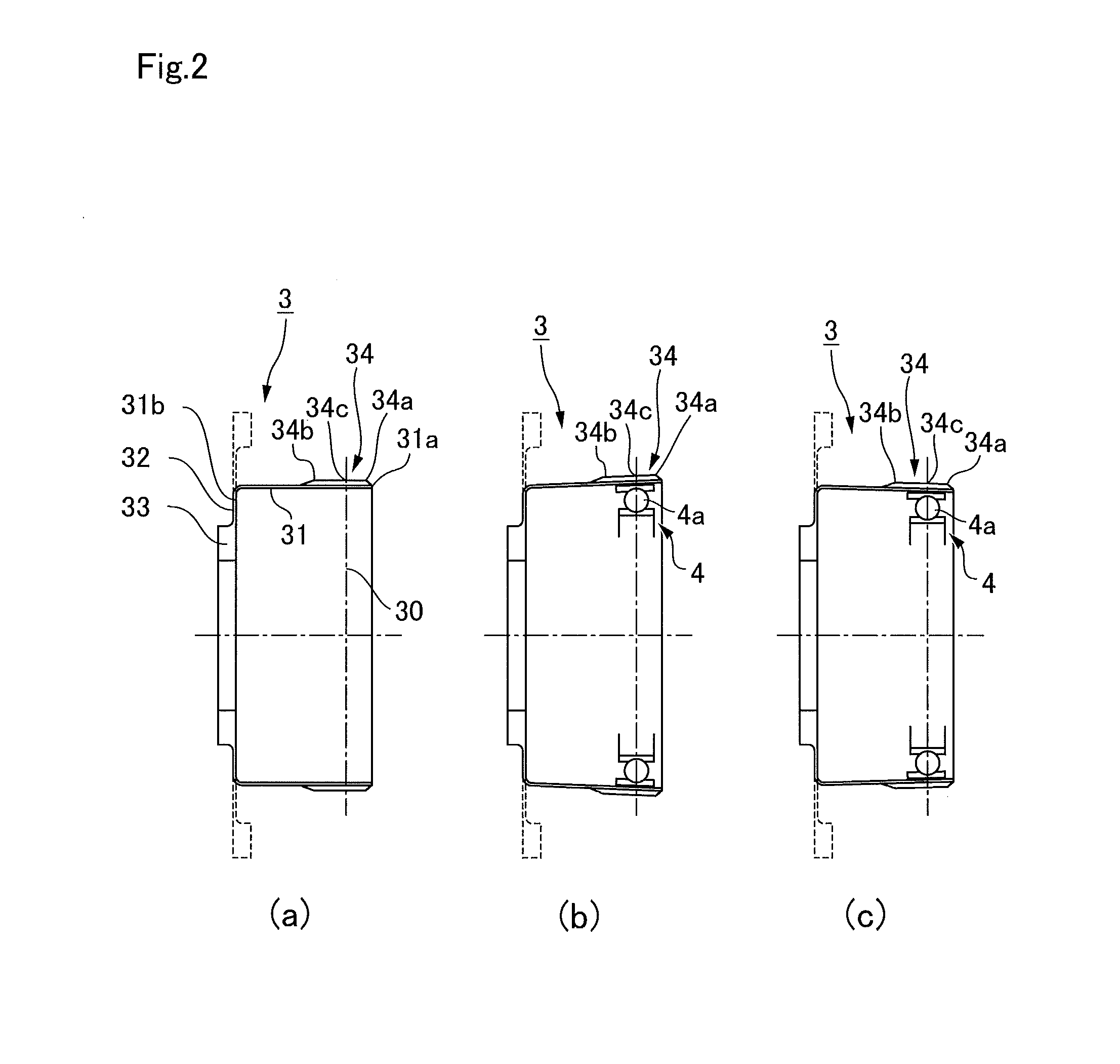 Wave gear device having three-dimensional continuous contact tooth profile