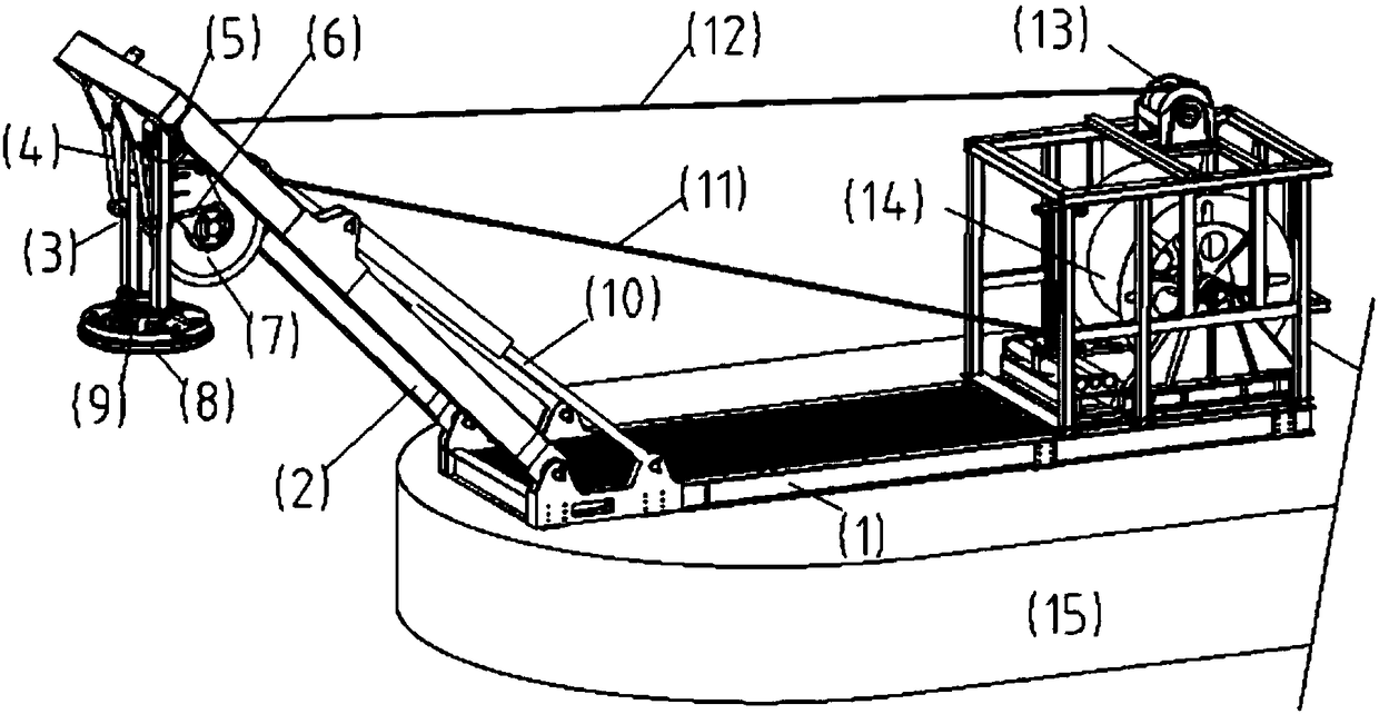 Underwater robot retractable system and using method thereof