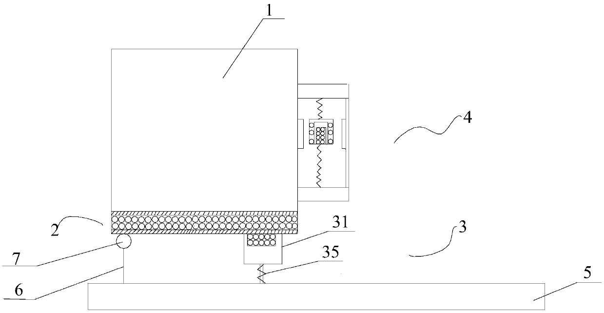 Semi-active cab suspension vibration isolation device