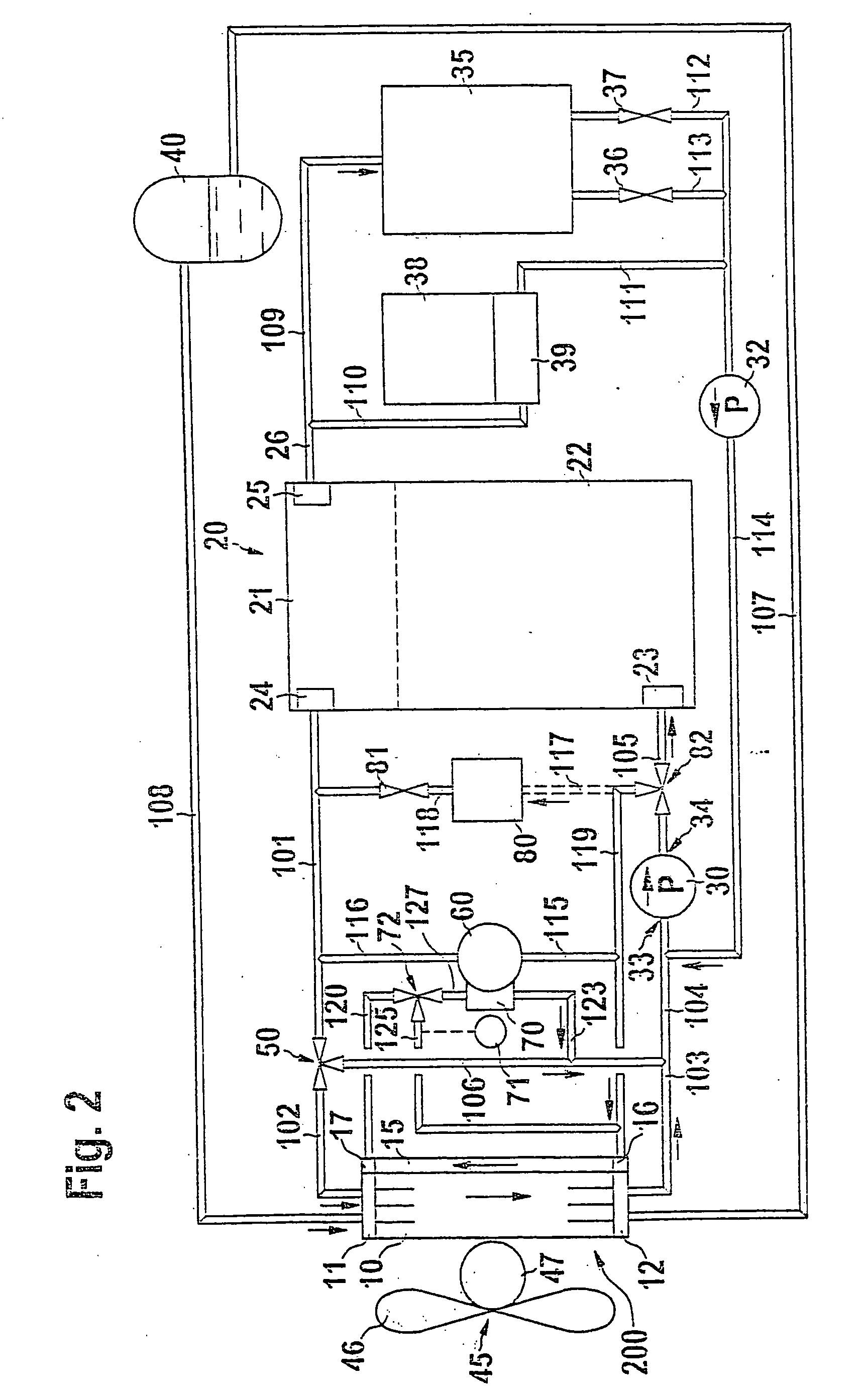 Device for cooling and heating a motor vehicle