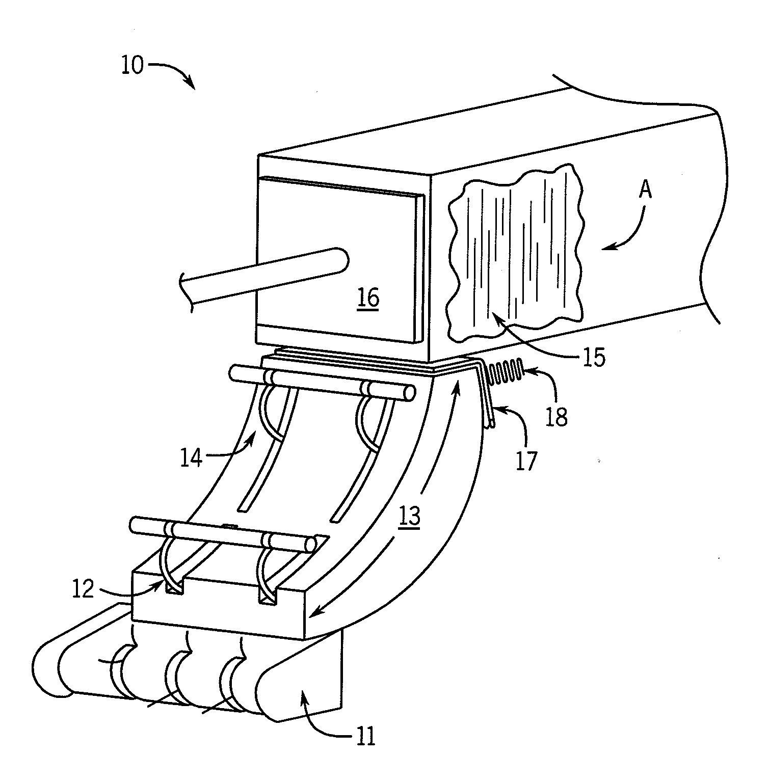 Device and method for measuring the moisture of hay in the pre-compression chamber of a rectangular baler