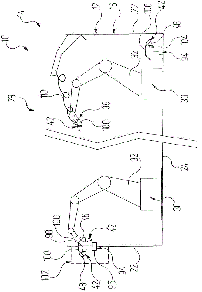 Application robot having a connection unit for different applicators