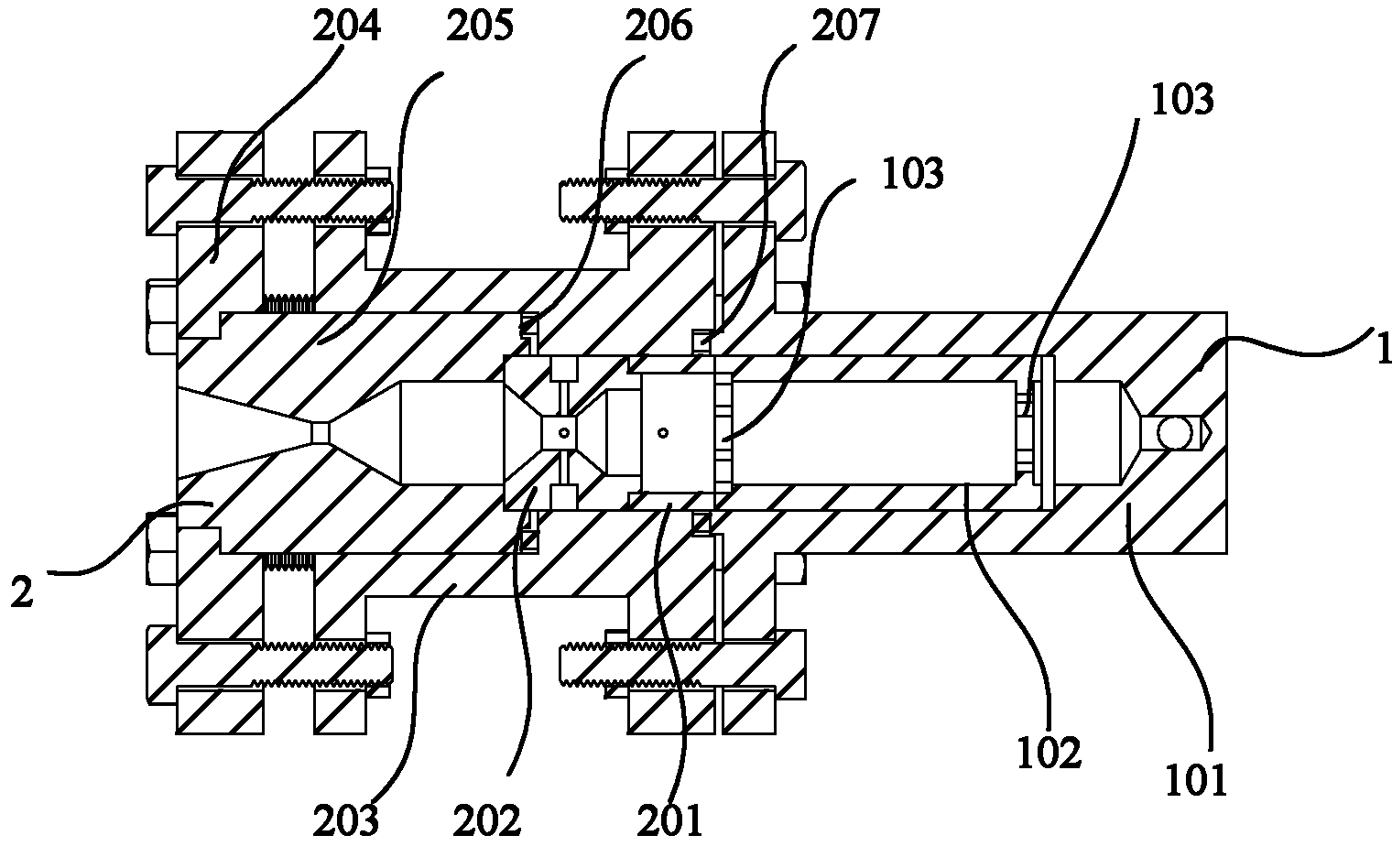 Thruster of hydrogen-oxygen catalytic ignition mini rocket