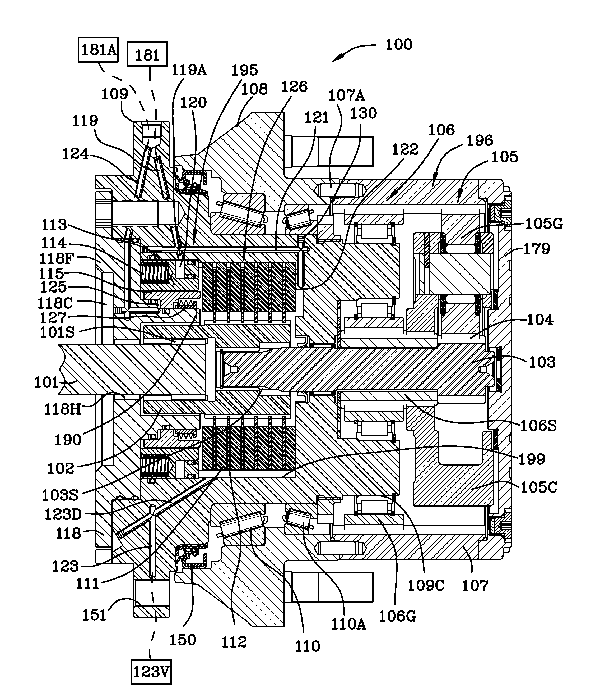 Planetary gearbox with integral service brake