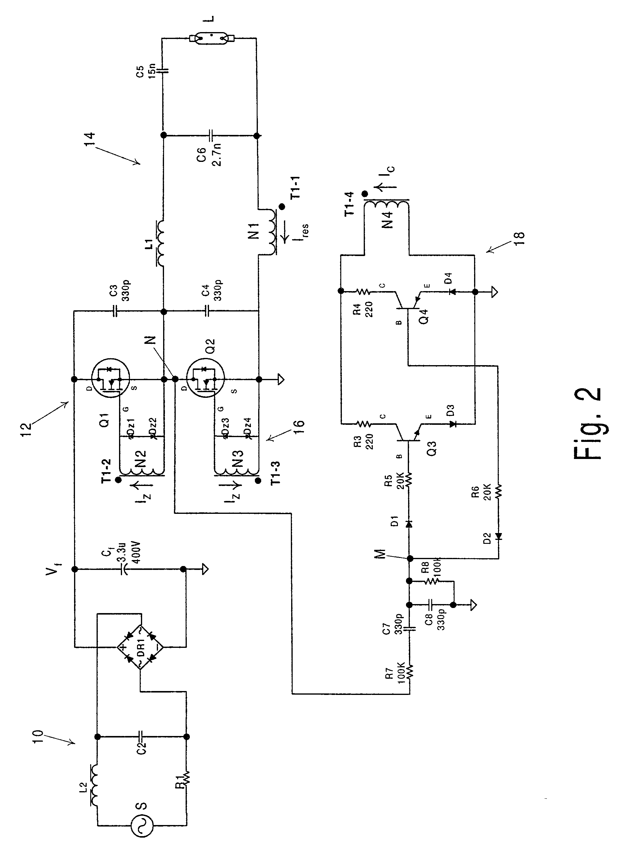 Electronic ballast with feed-forward control