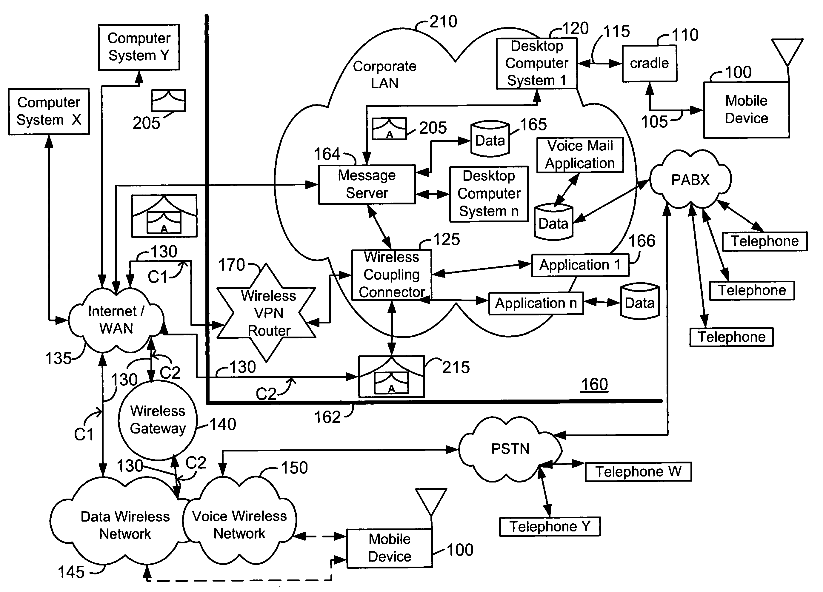 Advanced voice and data operations in a mobile data communication device