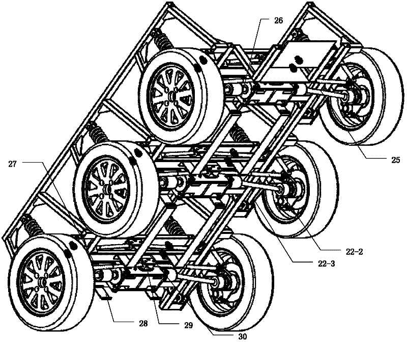 Six-wheeled independent drive chassis system for unmanned vehicle