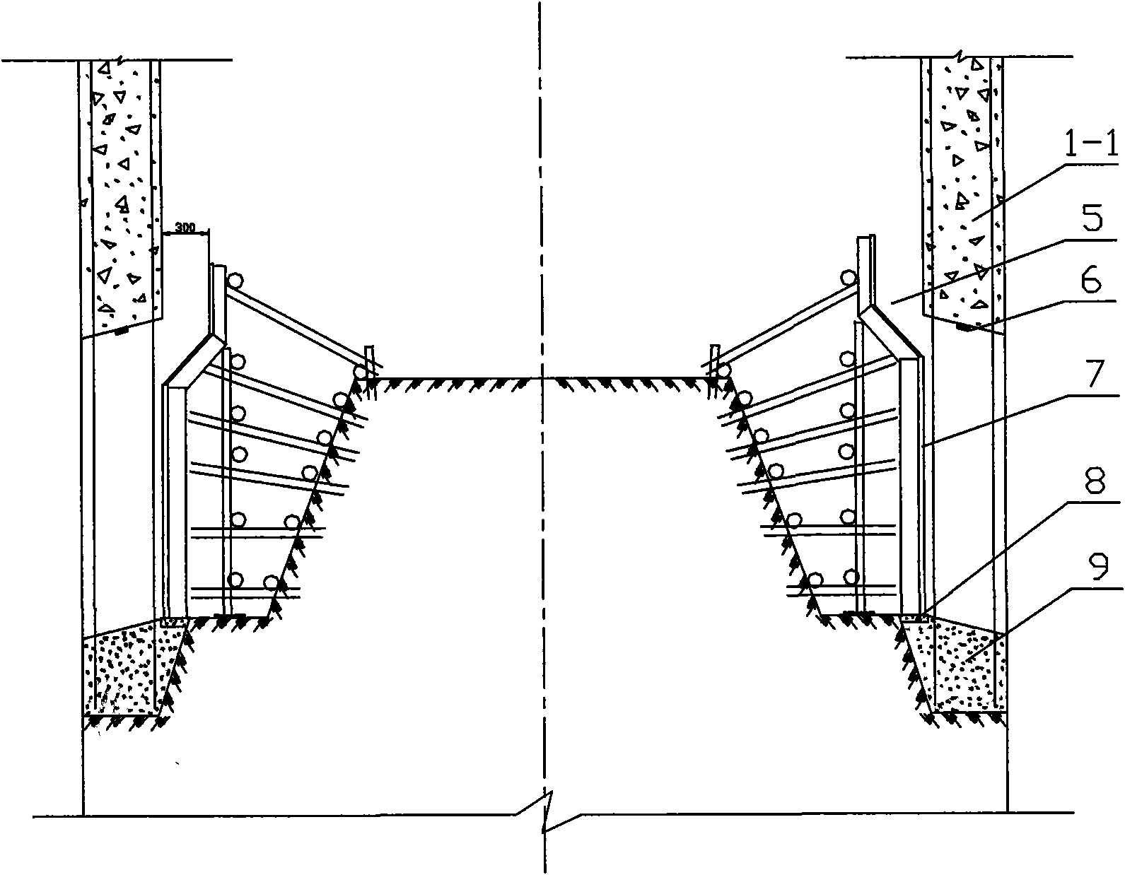 Top-down construction method of large underground structure outer wall