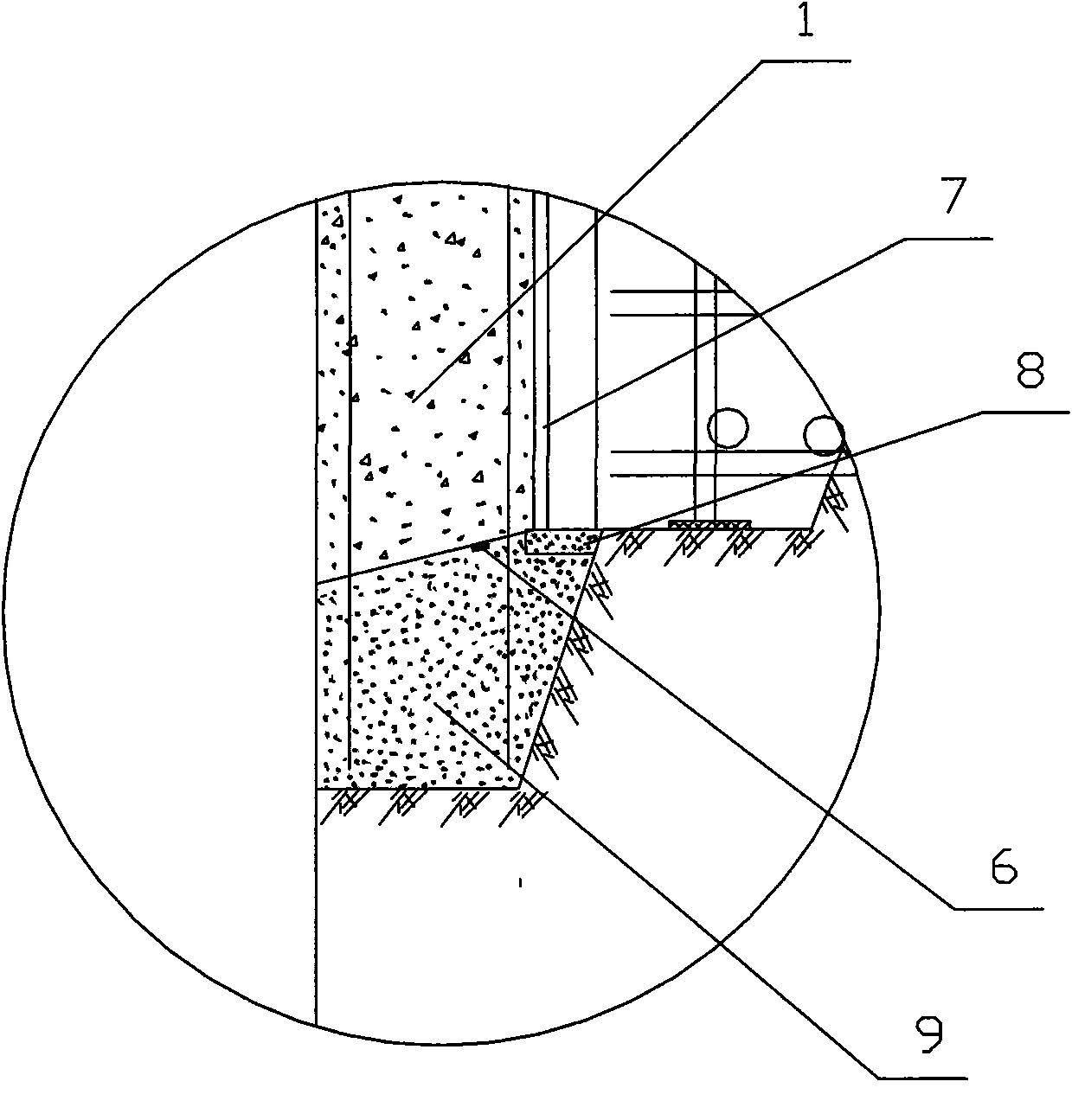 Top-down construction method of large underground structure outer wall