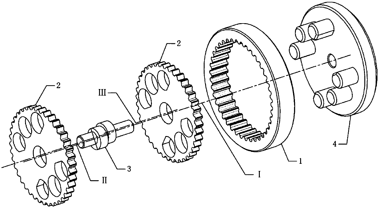 High-contact-ratio internal-gearing cycloidal gear mechanism