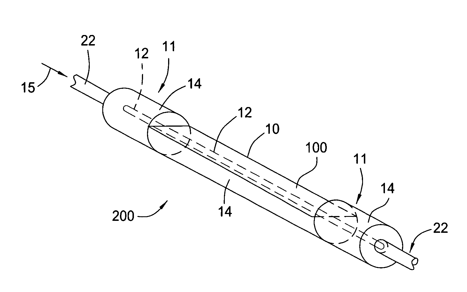 Sensing device having a large diameter D-shaped optical waveguide