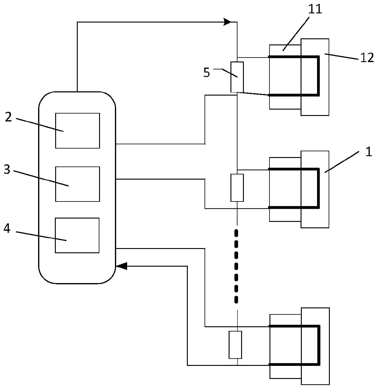 Power battery package system high voltage interlocking connector detection system