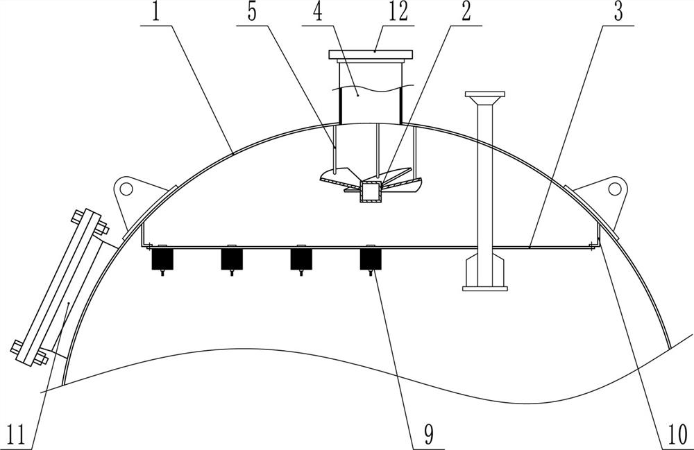 High-speed mixing bed adopting spiral fluid director water distribution plate and hexagonal unit perforated plate