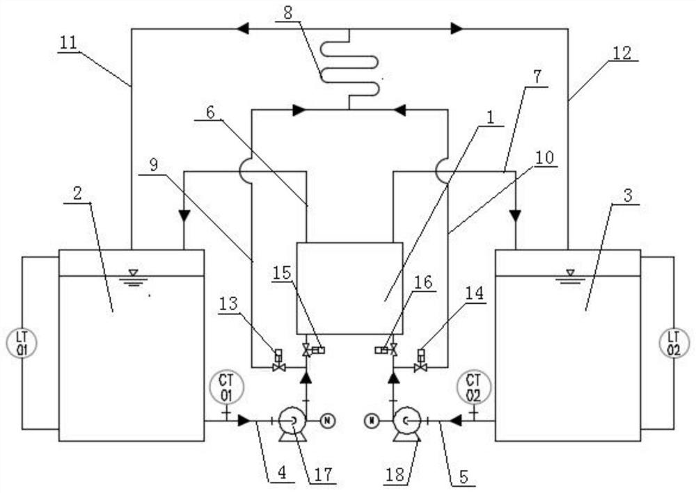 A kind of all-vanadium redox flow battery positive and negative electrode electrolyte leveling blending system and method thereof