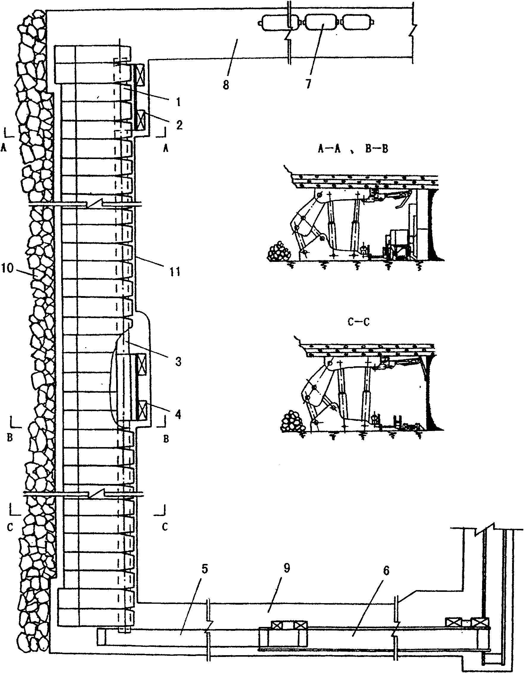 Comprehensive coal-mining process by using long wall mining method