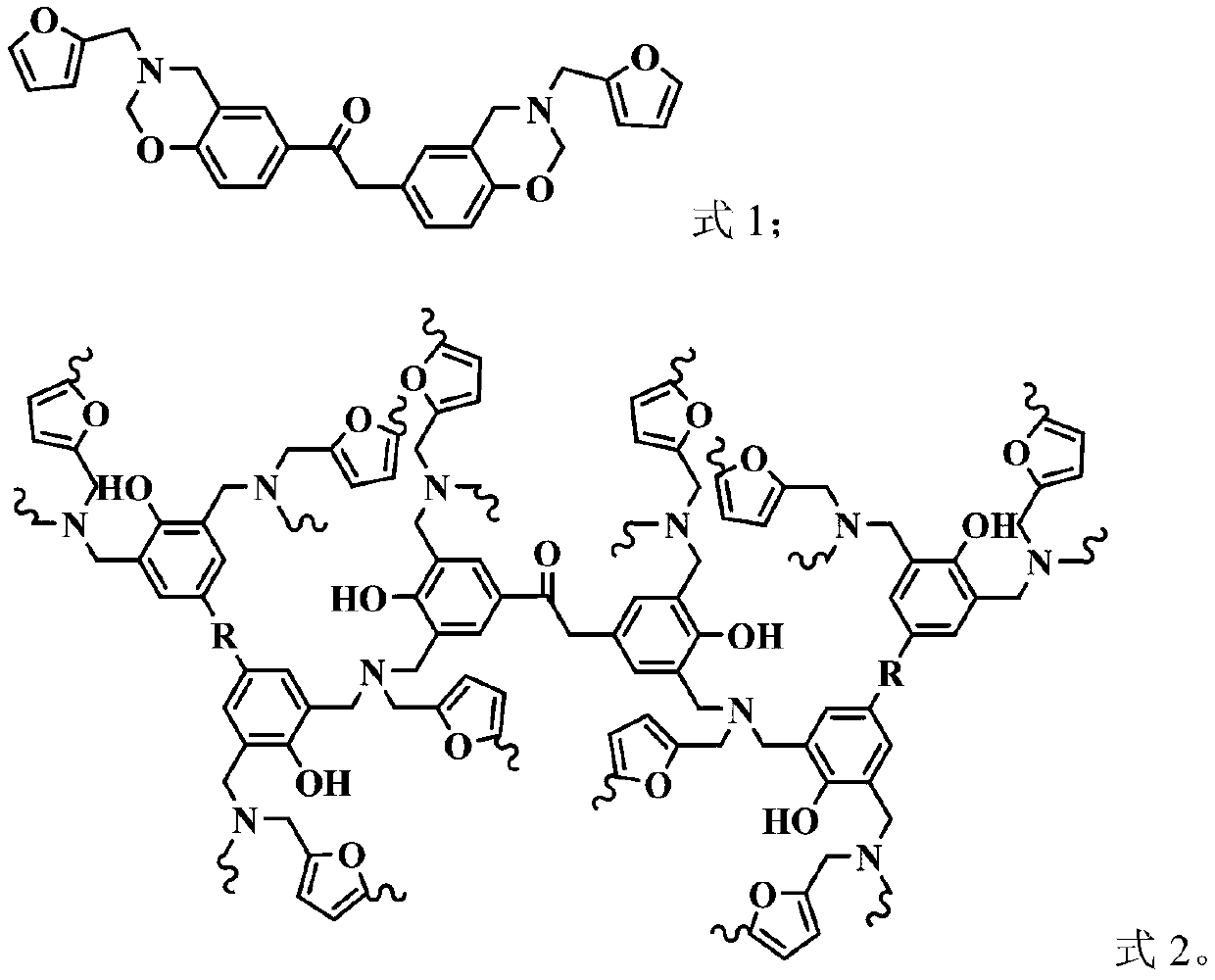 Benzoxazine intrinsic flame-retardant resin and preparation method thereof