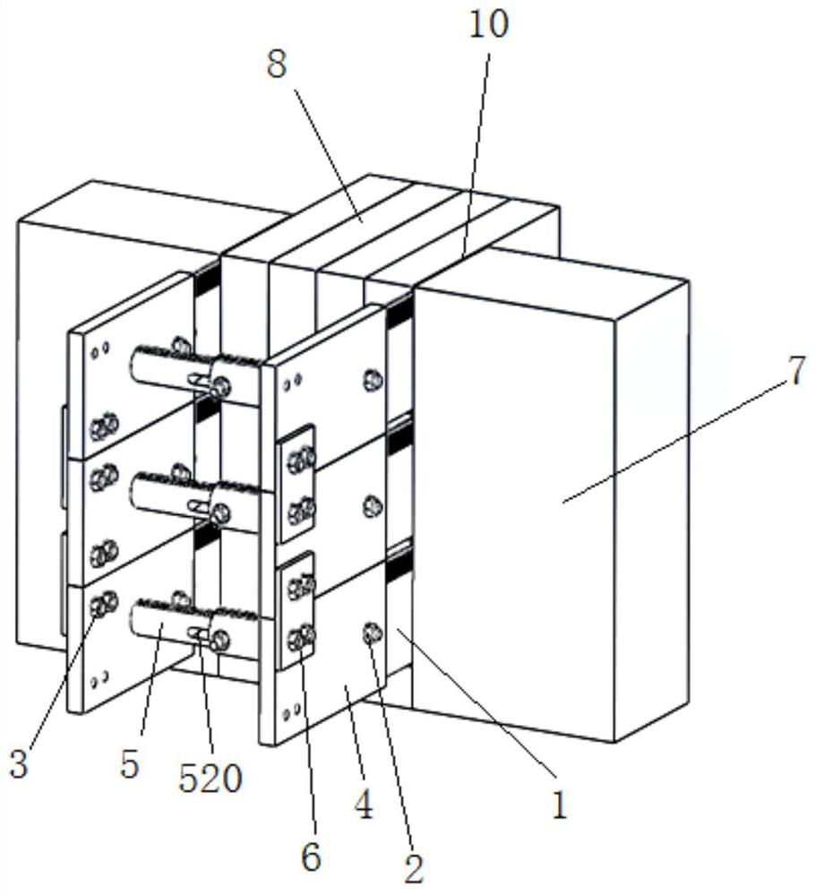 Auxiliary device for mounting glass kiln electrode brick equipment