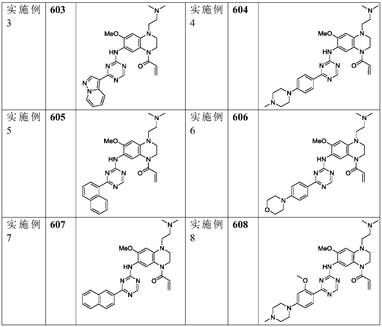 Triazine double aromatic ring derivative epidermal growth factor inhibitor and preparation method and application thereof