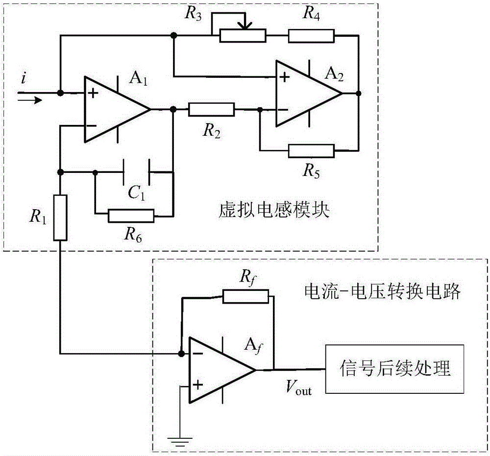 Non-contact type fluid electric impedance measurement device and method based on digital phase sensitive demodulation virtual inductance technology