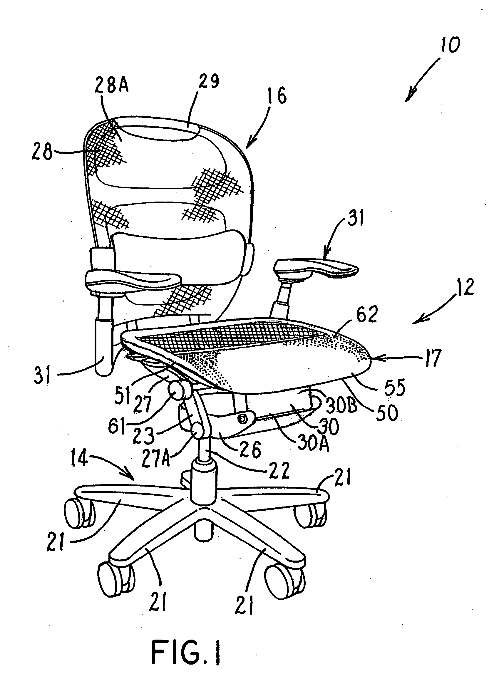 Chair having a suspension seat assembly