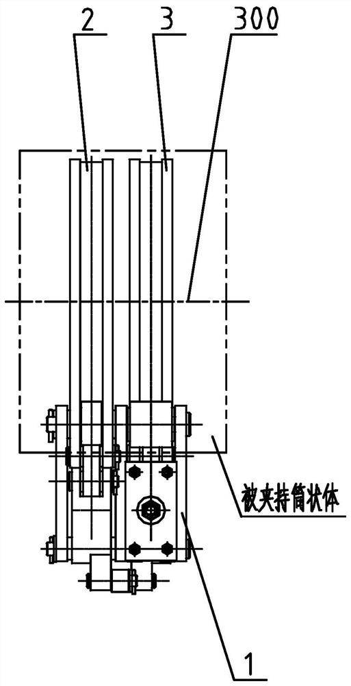 Cylindrical body holding claw device for warehouse