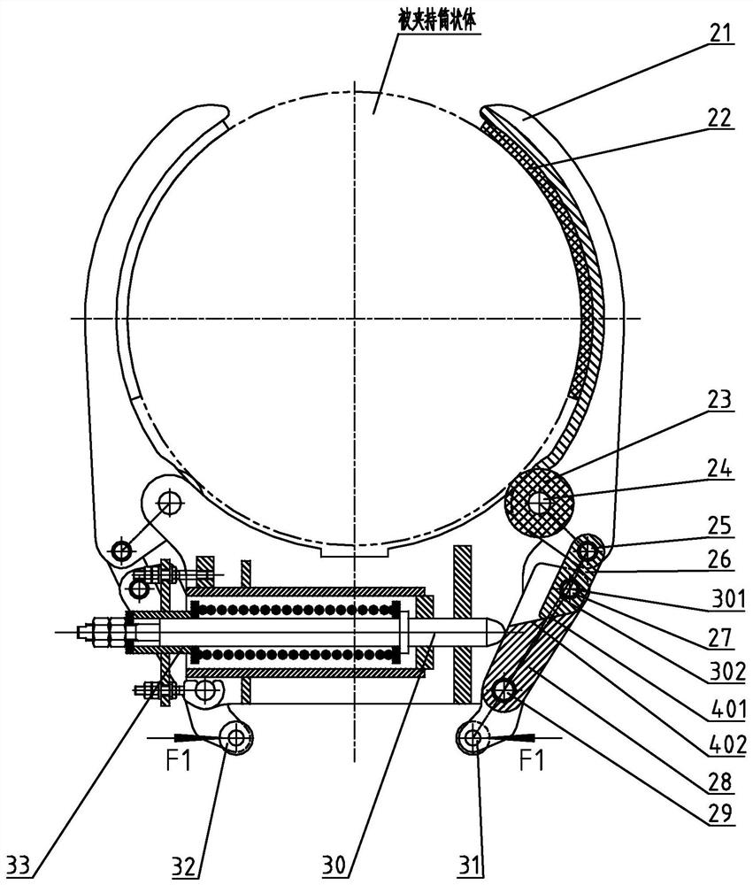 Cylindrical body holding claw device for warehouse