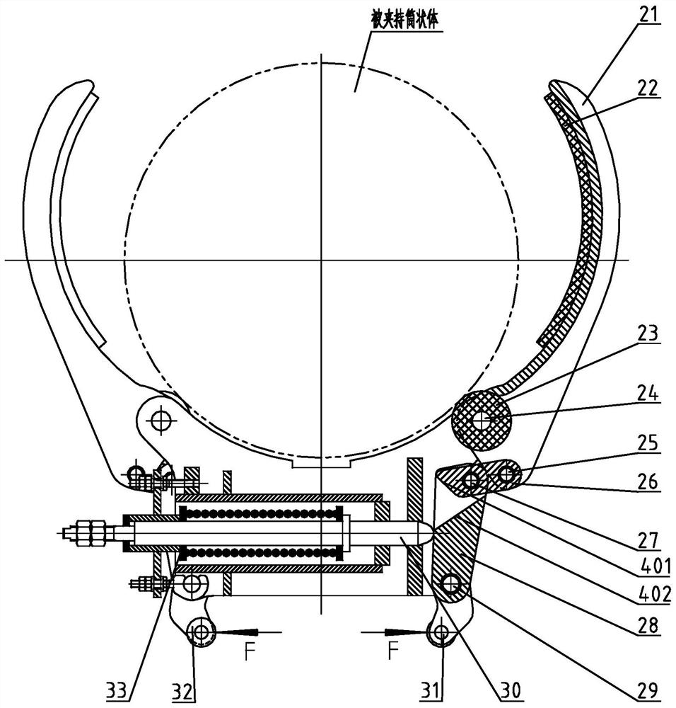 Cylindrical body holding claw device for warehouse