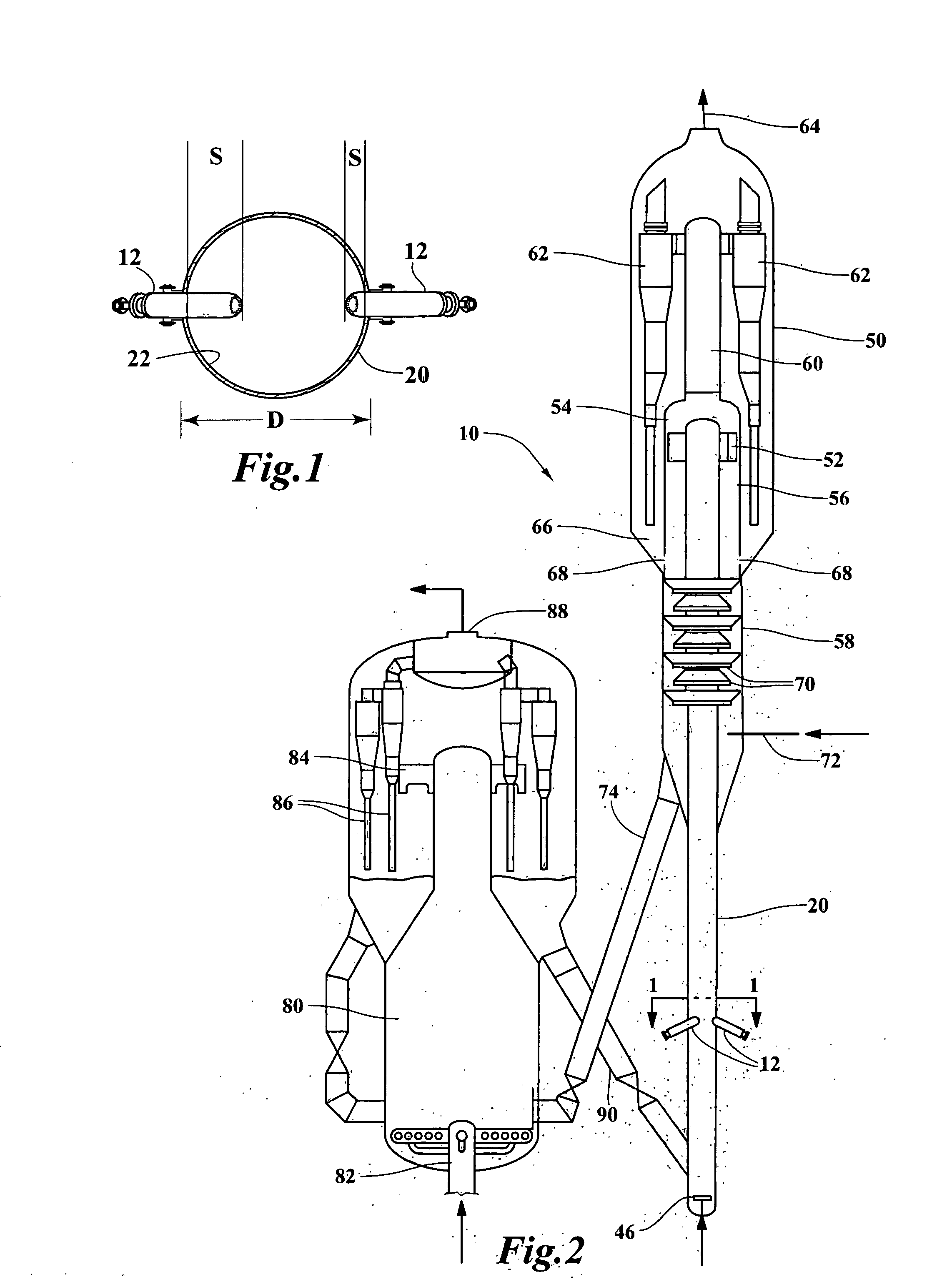 Advanced elevated feed distribution system for very large diameter RCC reactor risers