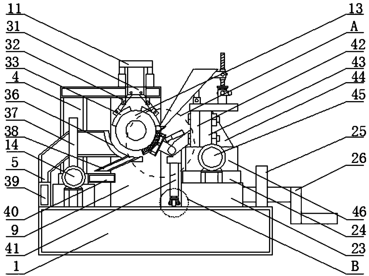 Efficient cleaning, grinding and dust removing device