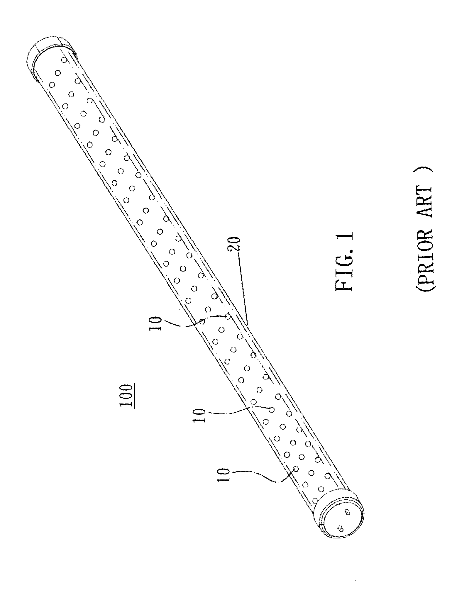 Gain structure of LED tubular lamp for uniforming light and dissipating heat