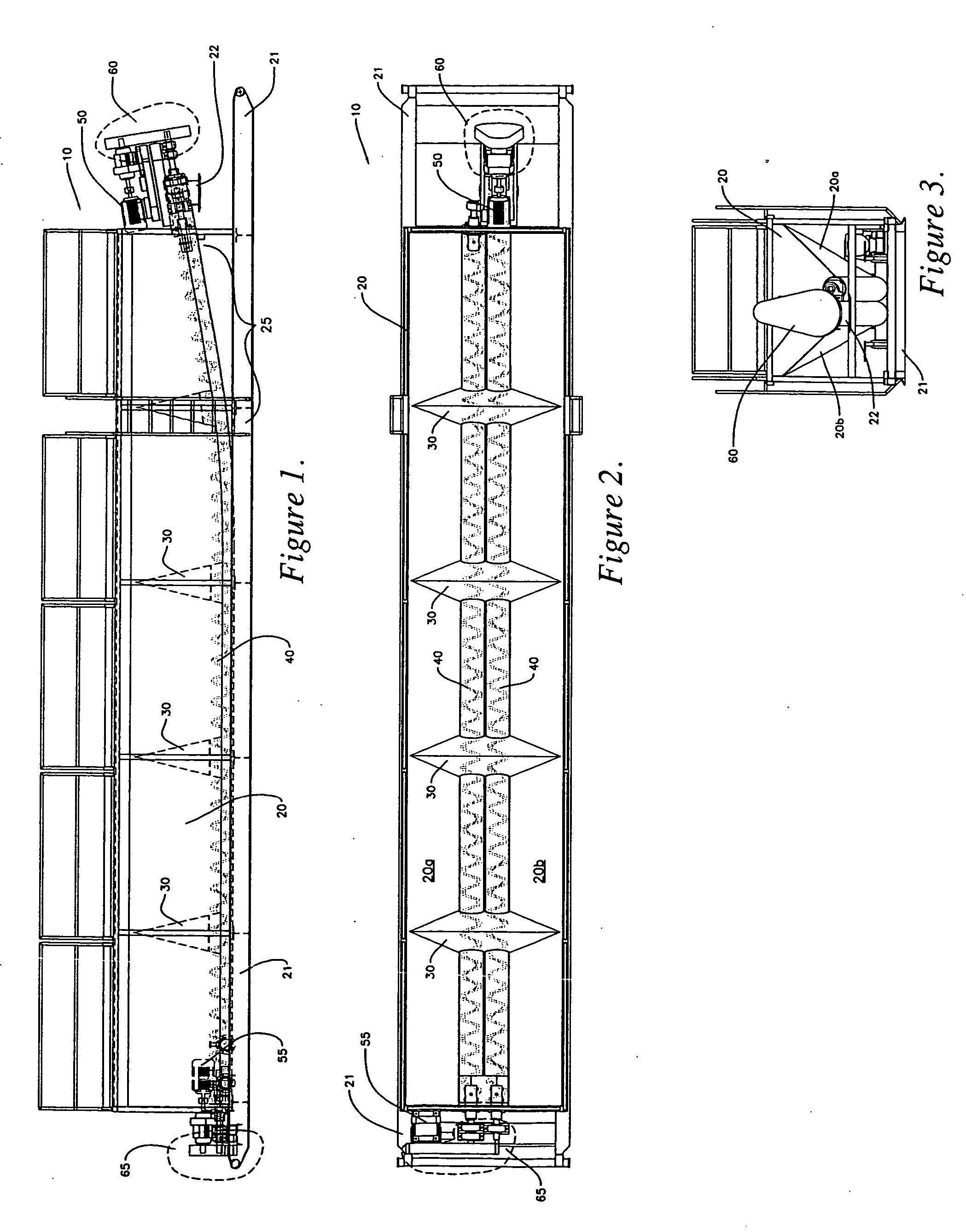 Tank having multipe screw-type transfer augers