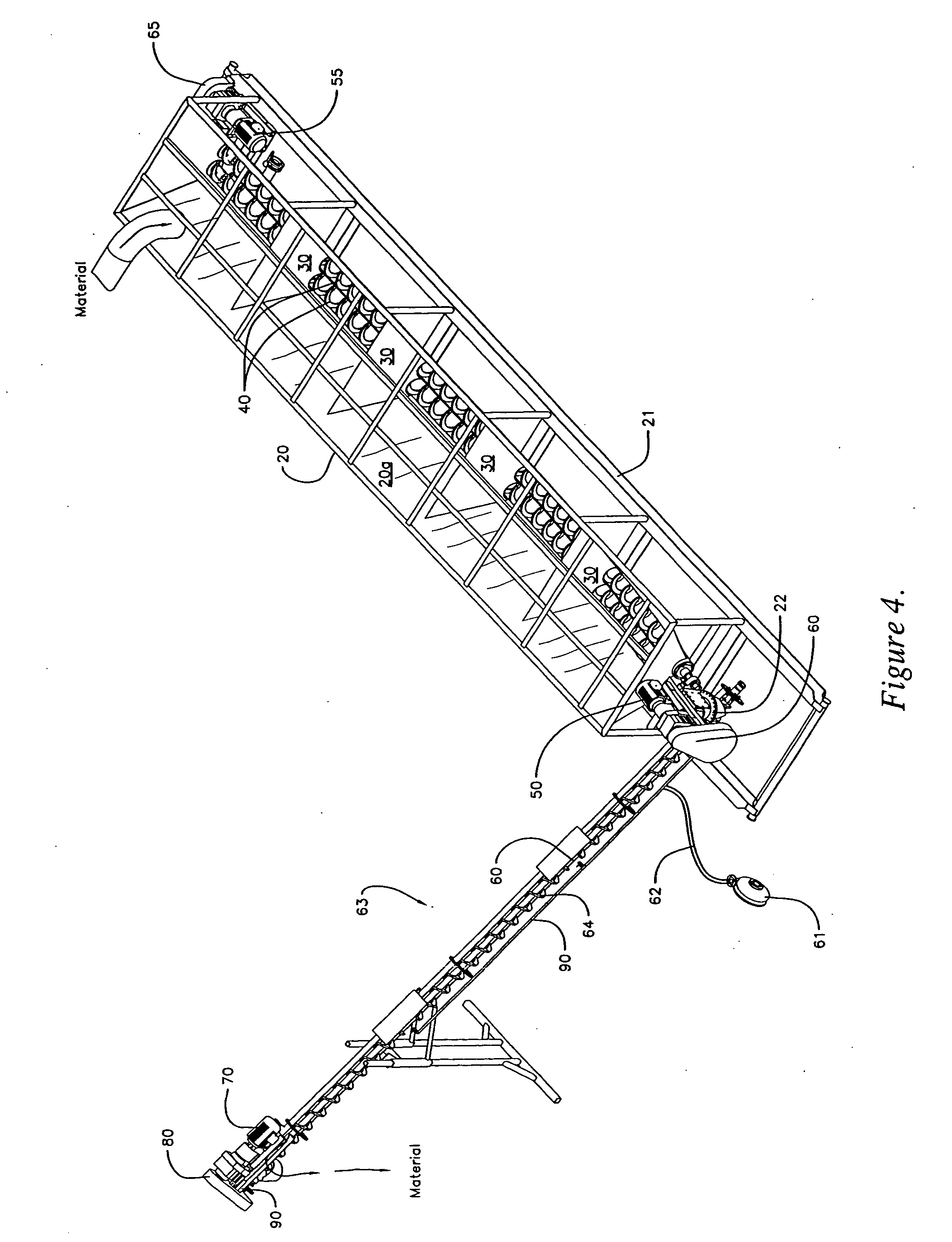 Tank having multipe screw-type transfer augers