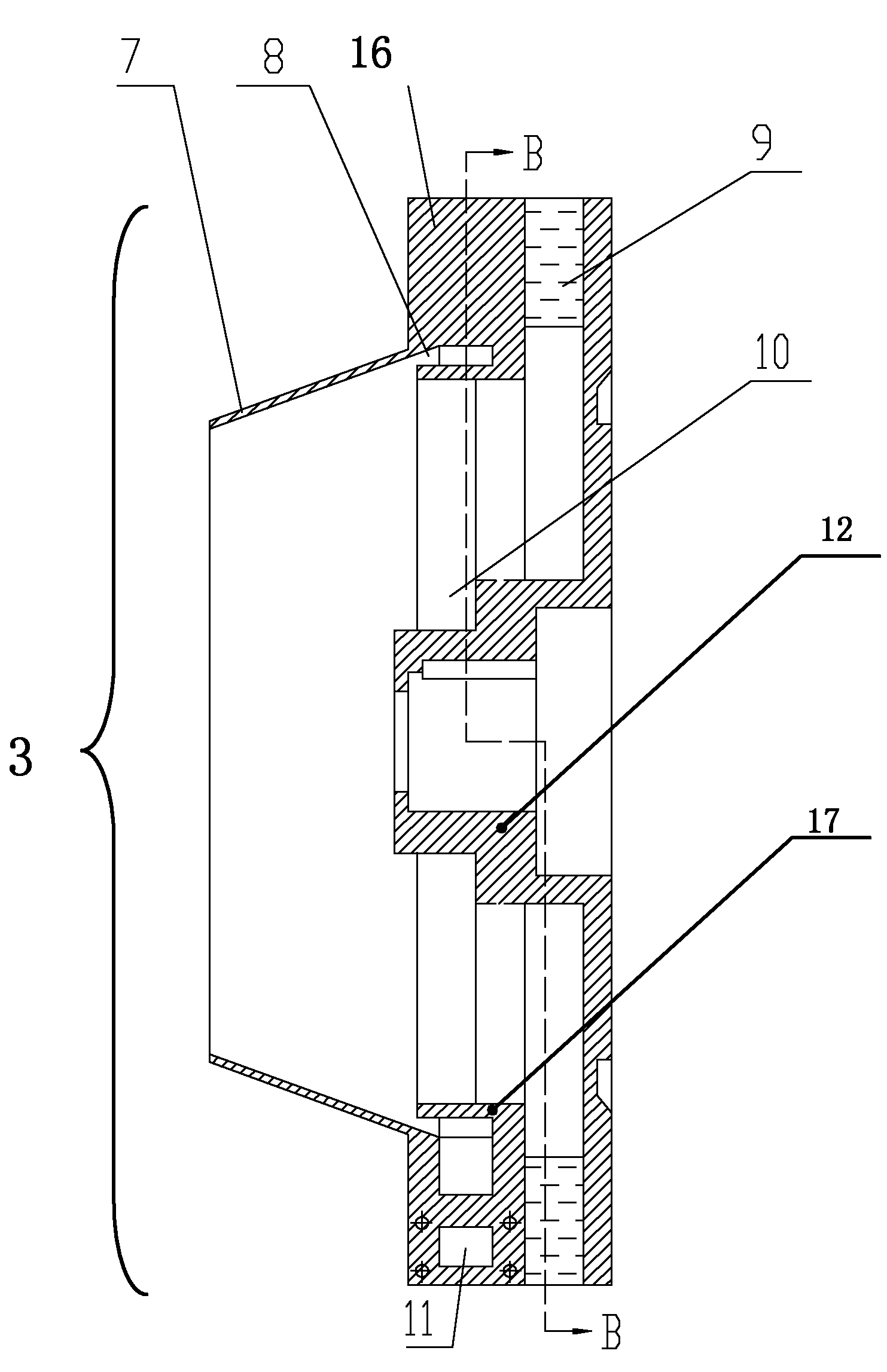 Gas-vane type gas-liquid rotating turbine separating device