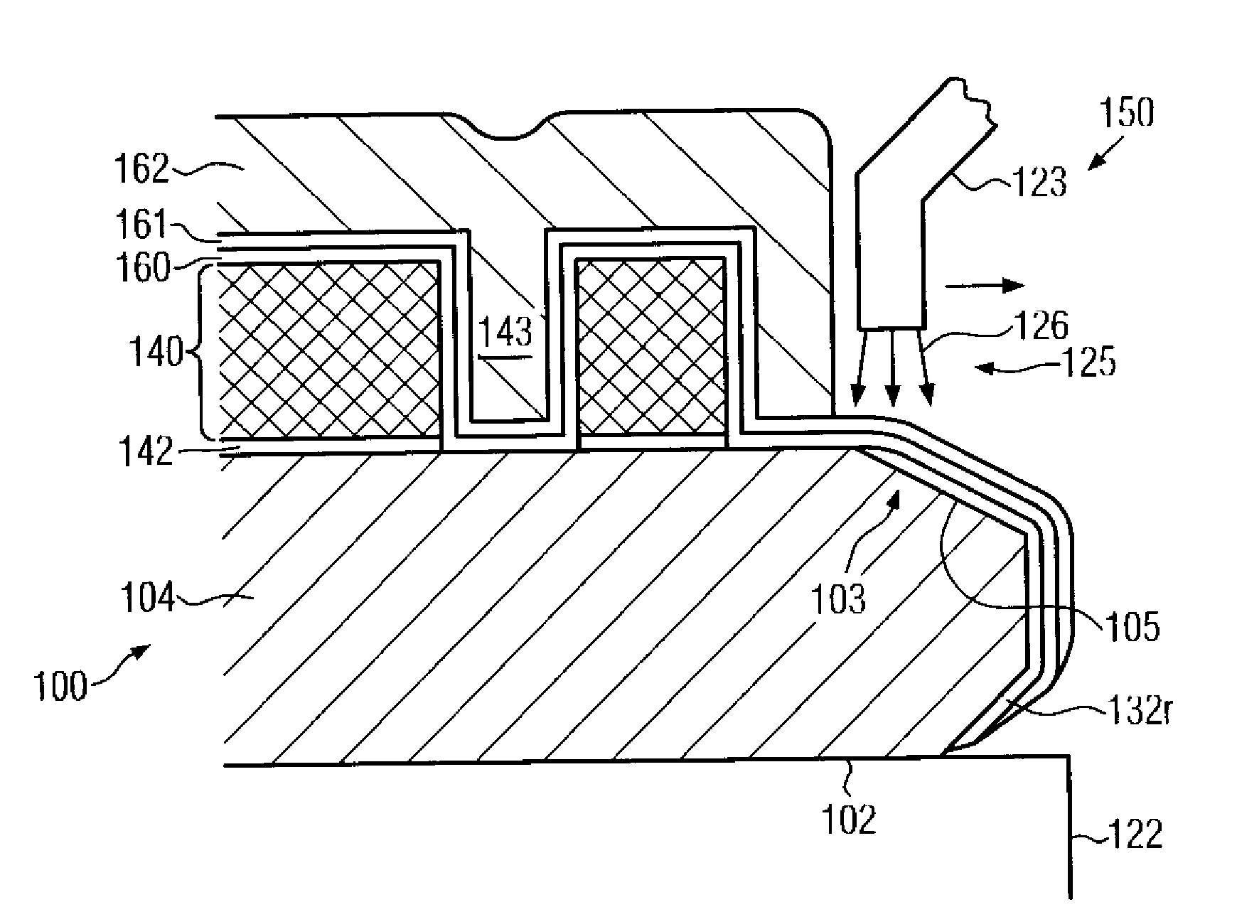 Method of reducing contamination by providing an etch stop layer at the substrate edge