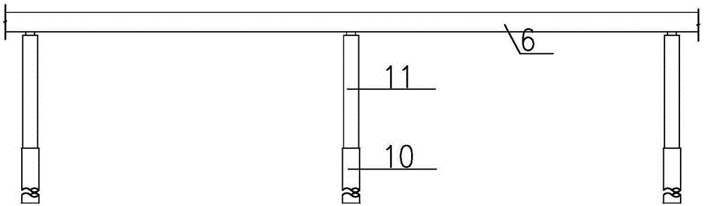 A support structure that can realize cast-in-place support structure with less support for concrete box girder of elevated approach bridge without platform